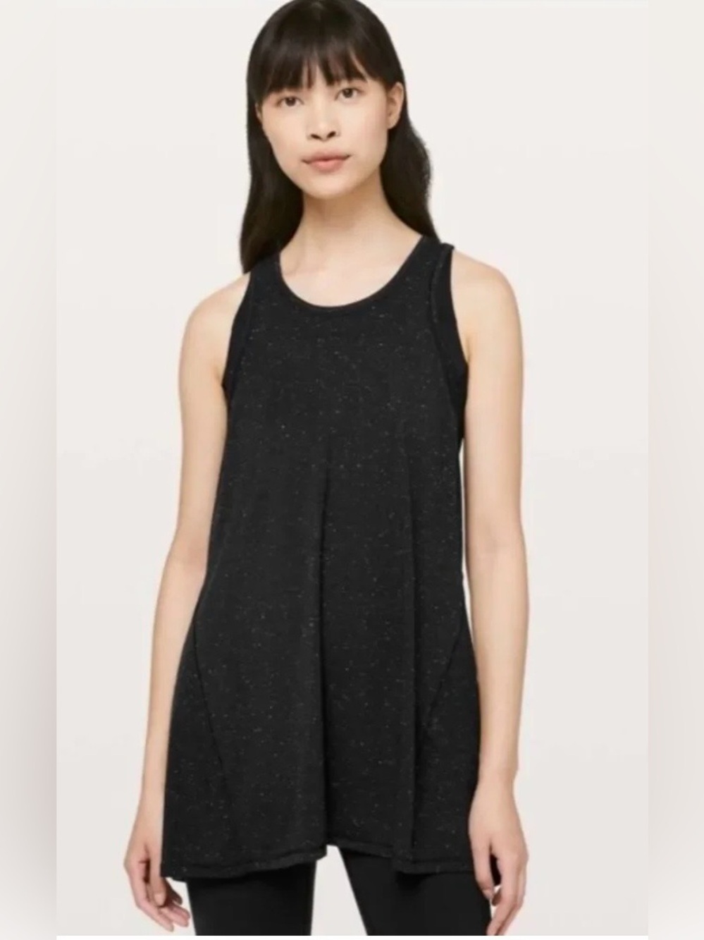 Lululemon Goal Up Split Back Tank Top Size 4 Black White